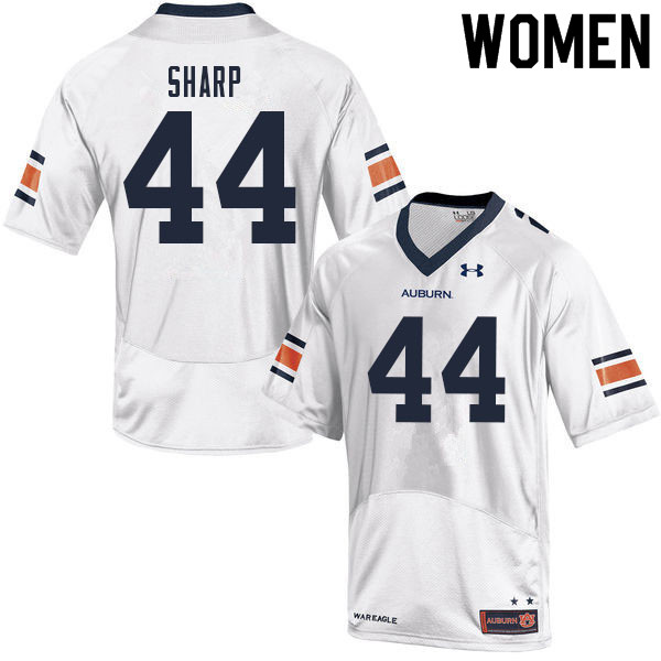 Auburn Tigers Women's Jay Sharp #44 White Under Armour Stitched College 2021 NCAA Authentic Football Jersey STQ6574NS